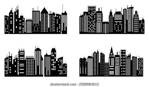 Ciudad skylines ilustración de stock
En silueta, ciudad, horizonte Urbana, paisaje urbano, Vector