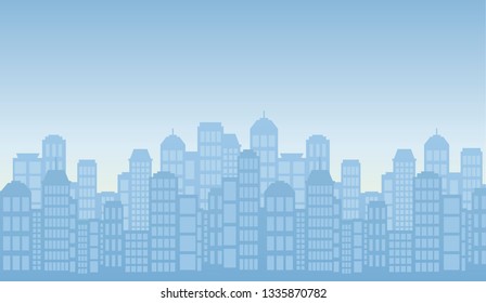 City skyline.Urban landscape in flat style. Vector illustration