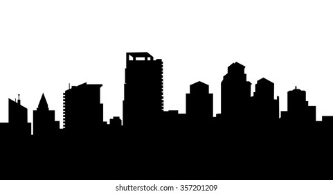 Similar Images, Stock Photos & Vectors of Cartoon skyline silhouette of