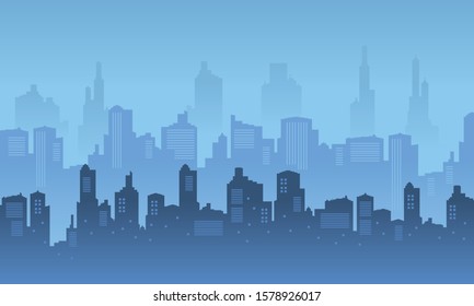 City Skyscraper with blue and bright sky