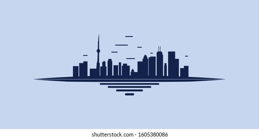 City Skyscraper with blue and bright sky. style city panorama. Illustration of urban landscape, skyline city office building