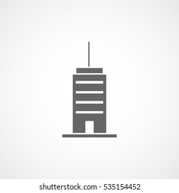 City Skyscraper Flat Icon On White Background
