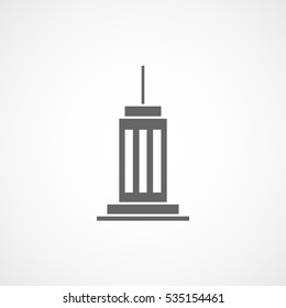 City Skyscraper Flat Icon On White Background