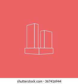 City skyscraper icon. 