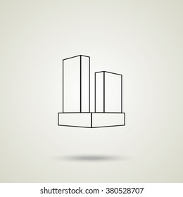 City skyscraper icon. 