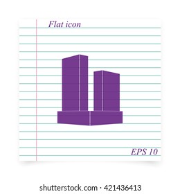 City skyscraper icon. 