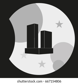 City skyscraper icon. 