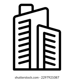 City skyscraper icon outline vector. Poland travel. Culture country