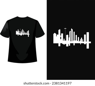 City skyscraper illustration t shirt, vector 