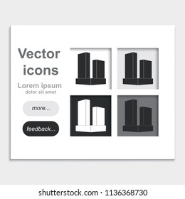 City skyscraper placed on web page template flat vector icon.