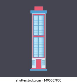 City Skyscraper vector illustration. Building . Urban . Vector design element isolated on background.