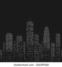 City Skyscraper Vector Pattern