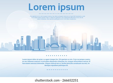 City Skyscraper View Cityscape Background Skyline with Copy Space Vector Illustration