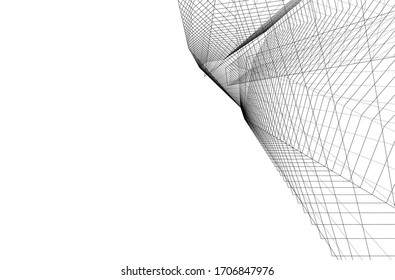 City skyscrapers, architecture 3d vector illustration