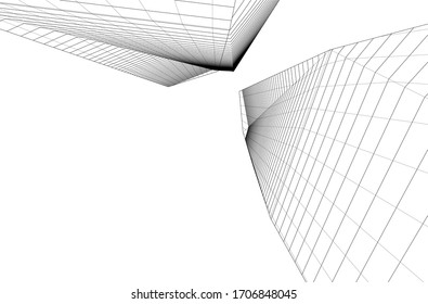 Rascacielos urbanos, ilustración vectorial 3d de arquitectura