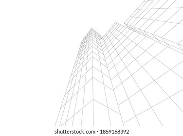 City skyscrapers architecture 3d vector illustration