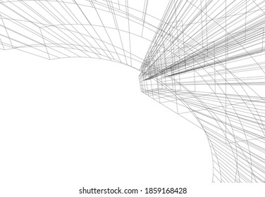 City skyscrapers architecture 3d vector illustration