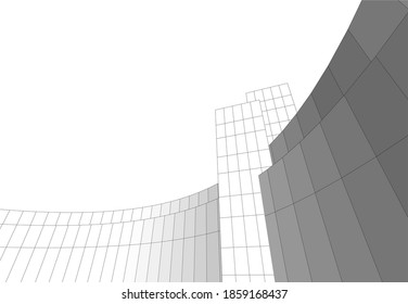 City skyscrapers architecture 3d vector illustration