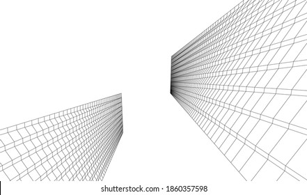 City skyscrapers architecture 3d vector illustration