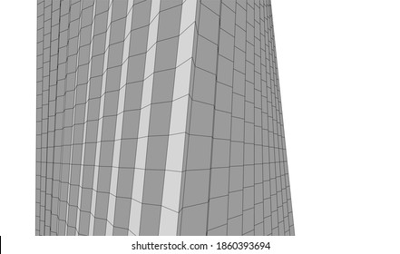 City skyscrapers architecture 3d vector illustration
