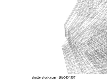 Arquitectura de rascacielos 3d ilustración vectorial