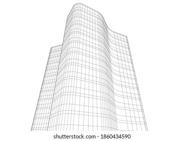City skyscrapers architecture 3d vector illustration