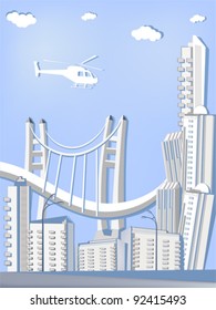 City of skyscrapers from paper