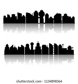 city skyscrapers skyline and shadow silhouette