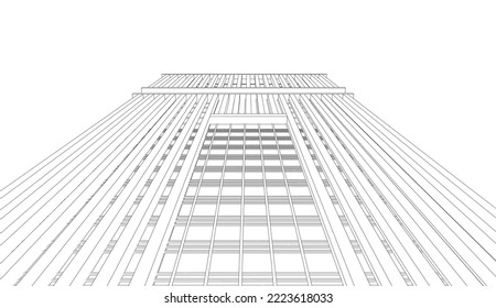 city skyscrapers vector 3d illustration