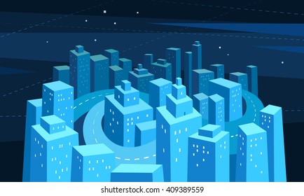 the city of skyscrapers. vector illustration.