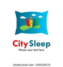 City sleep logo template illustration