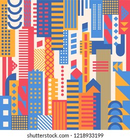 city, smart city concept, modern design. Geometric urban landscape, banner and poster pattern