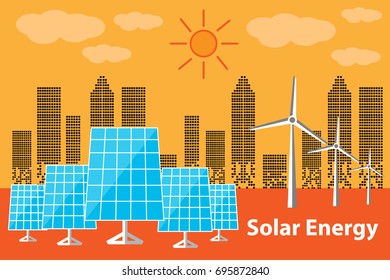 city solar energy vector