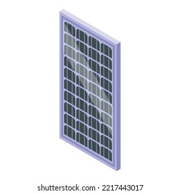 City solar panel icon isometric vector. Energy cell. System sun