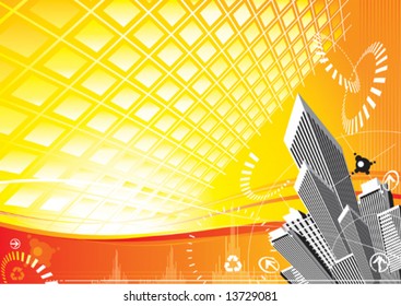 City Solar Power design, vector illustration file with layer