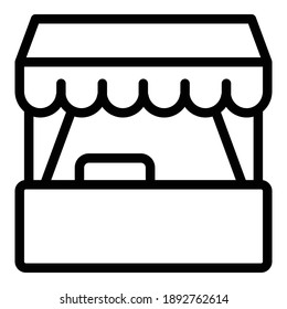 City stall icon. Outline city stall vector icon for web design isolated on white background