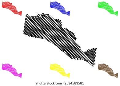 Cidade de Stonnington (Comunidade da Austrália, estado de Victoria, Vic) mapa ilustração vetorial, rabiscar esboço mapa de Stonnington