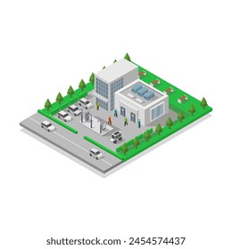 City store isometric illustrated in vector