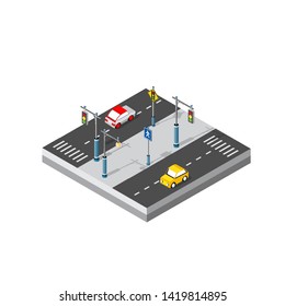 City street boulevard isometric elements of urban design