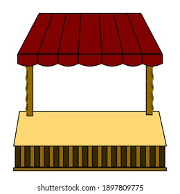 City street cafe. Coffeeshop. Old urbanstyle landscape. Flat design. Vector illustration