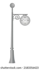 City street clock. vector illustration