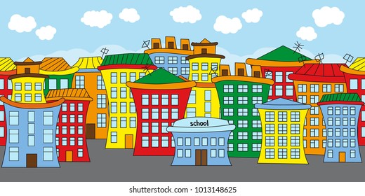 Vector Illustration Old Western Town Cartoon Stock Vector (Royalty Free ...