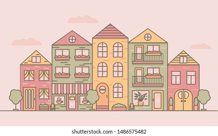 city street in flat style