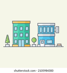 City street landscape vector illustration
