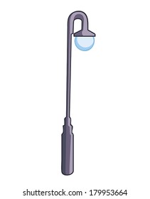 City street lantern isolated illustration on white background