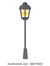 City street lantern isolated illustration on white background