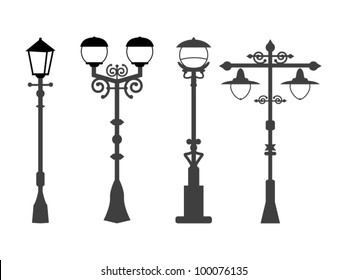 City street lanterns set