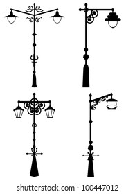 City street lanterns set