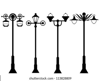 City street lanterns set