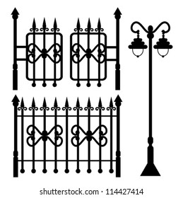 City street lanterns set